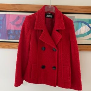 MARVIN RED WOOL BLEND JACKET.